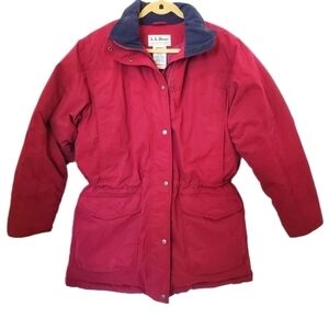 L.L. Bean Women's Baxter State Parka‎ Down Filled Heavy Winter Coat Burgundy Red